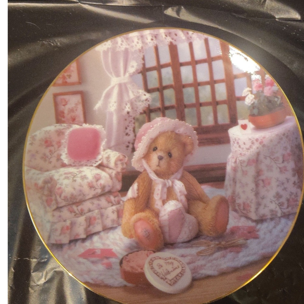 Cherished Teddies Valentines For You Plate Priscilla Hillman Hamilton Collection